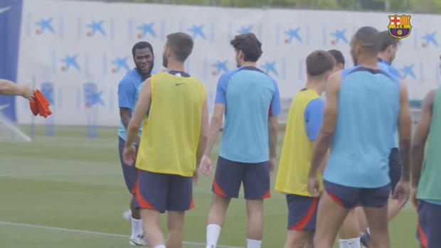 Kessie's first training with FC Barcelona